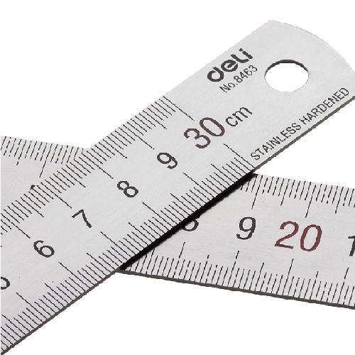 得力8463不锈钢直尺30cm 