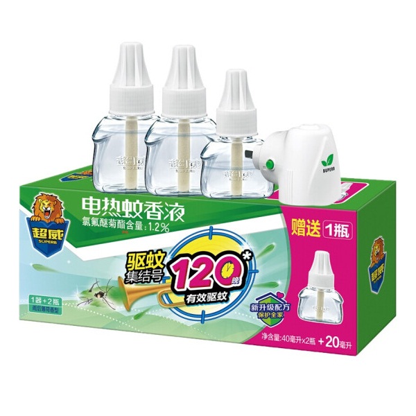 超威电蚊香液 雨后薄荷香型 3瓶1器/盒
