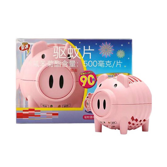 安速小猪电子驱蚊器+1个驱蚊片套装90晚用
