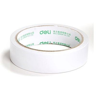 得力30403高粘性棉纸双面胶带 24mm*10y（单卷）