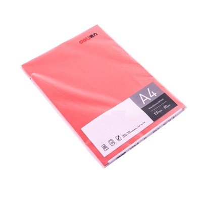 得力No.7758彩色卡纸A4 80g 100张/包 红色